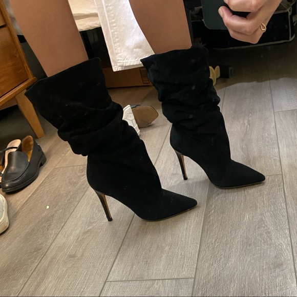 IRO Stevie Heeled Slouch Boot Black Suede - Picture 4 of 4